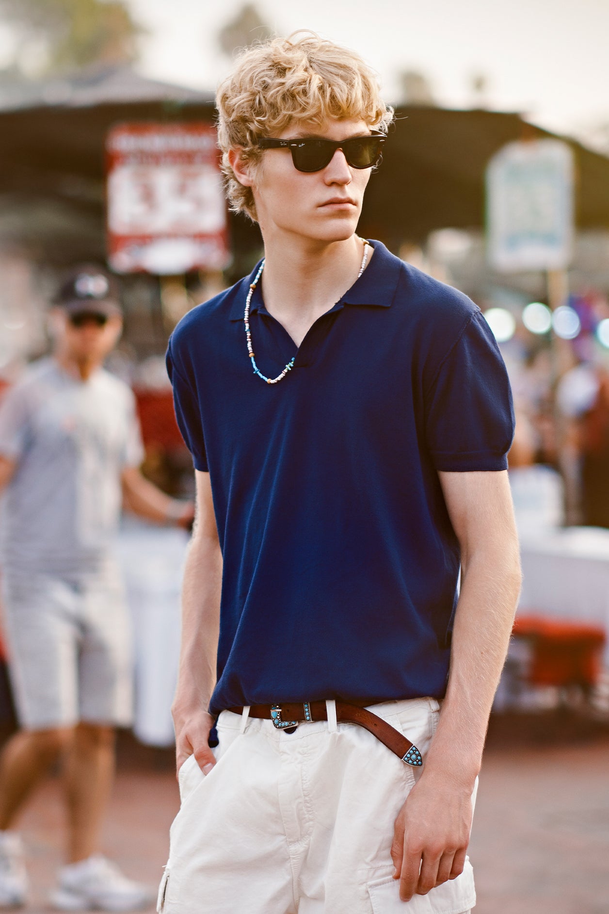 MAGLIA POLO EMBROIDERY GARMENT DYED BLU