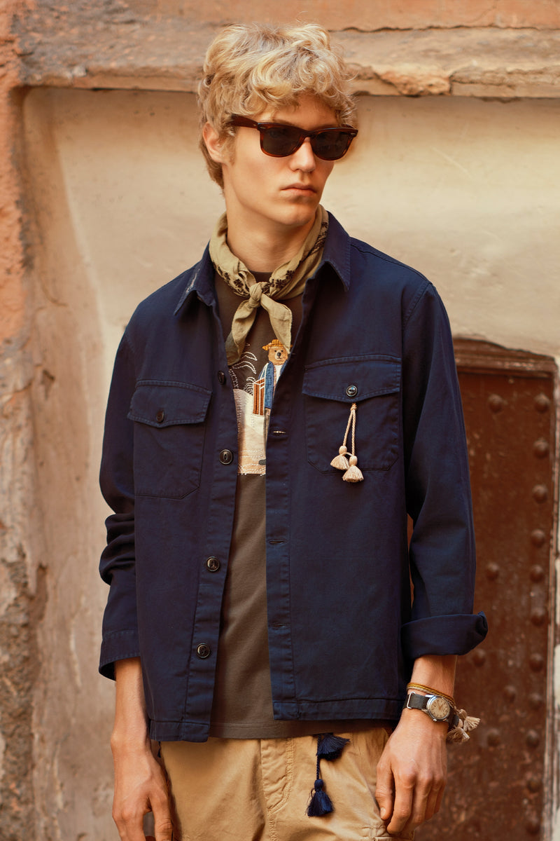 CAMICIA EMBROIDERY BLU