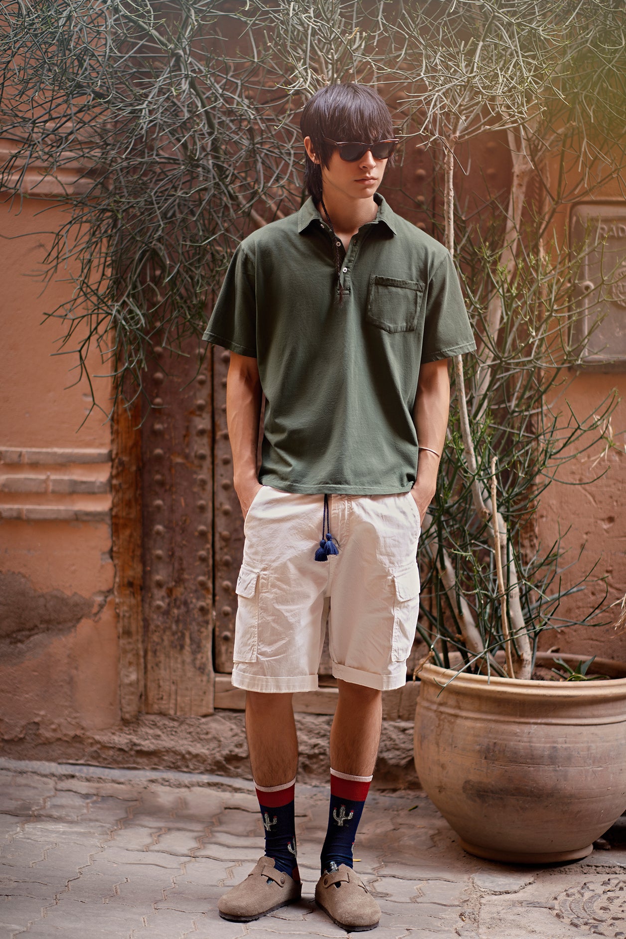 BERMUDA CARGO EMBROIDERY JOURNEY OF LOVE PANNA