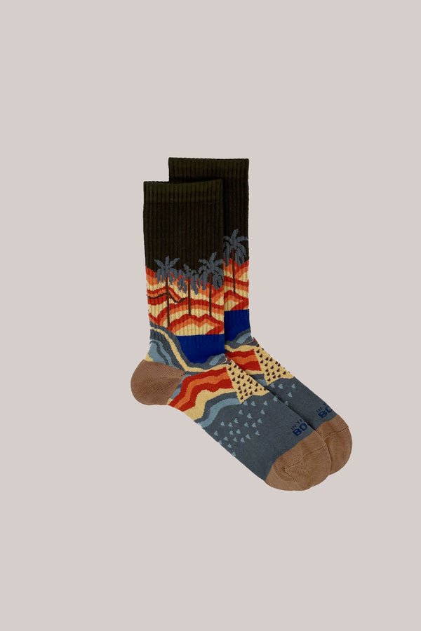 CALZE BASKET MOROCCO PALMS VERDE MILITARE