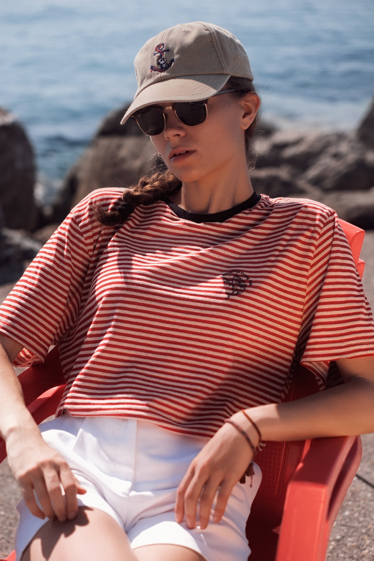 T. SHIRT STRIPE ROSSO/PANNA