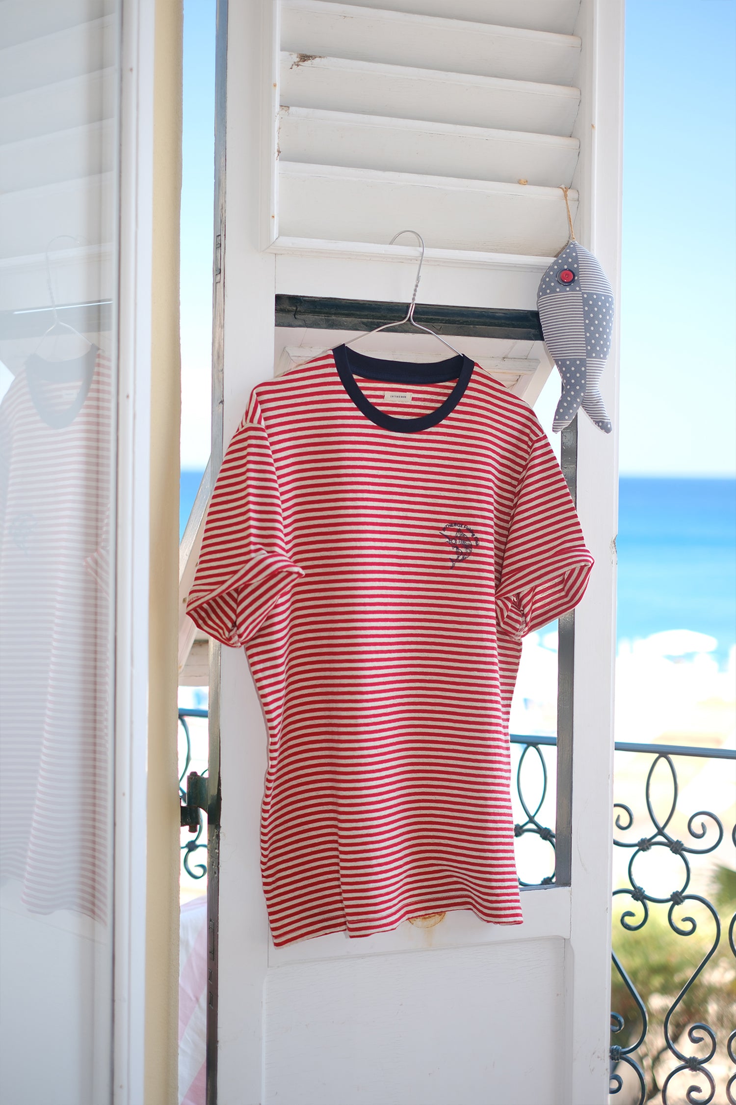 T. SHIRT STRIPE ROSSO/PANNA