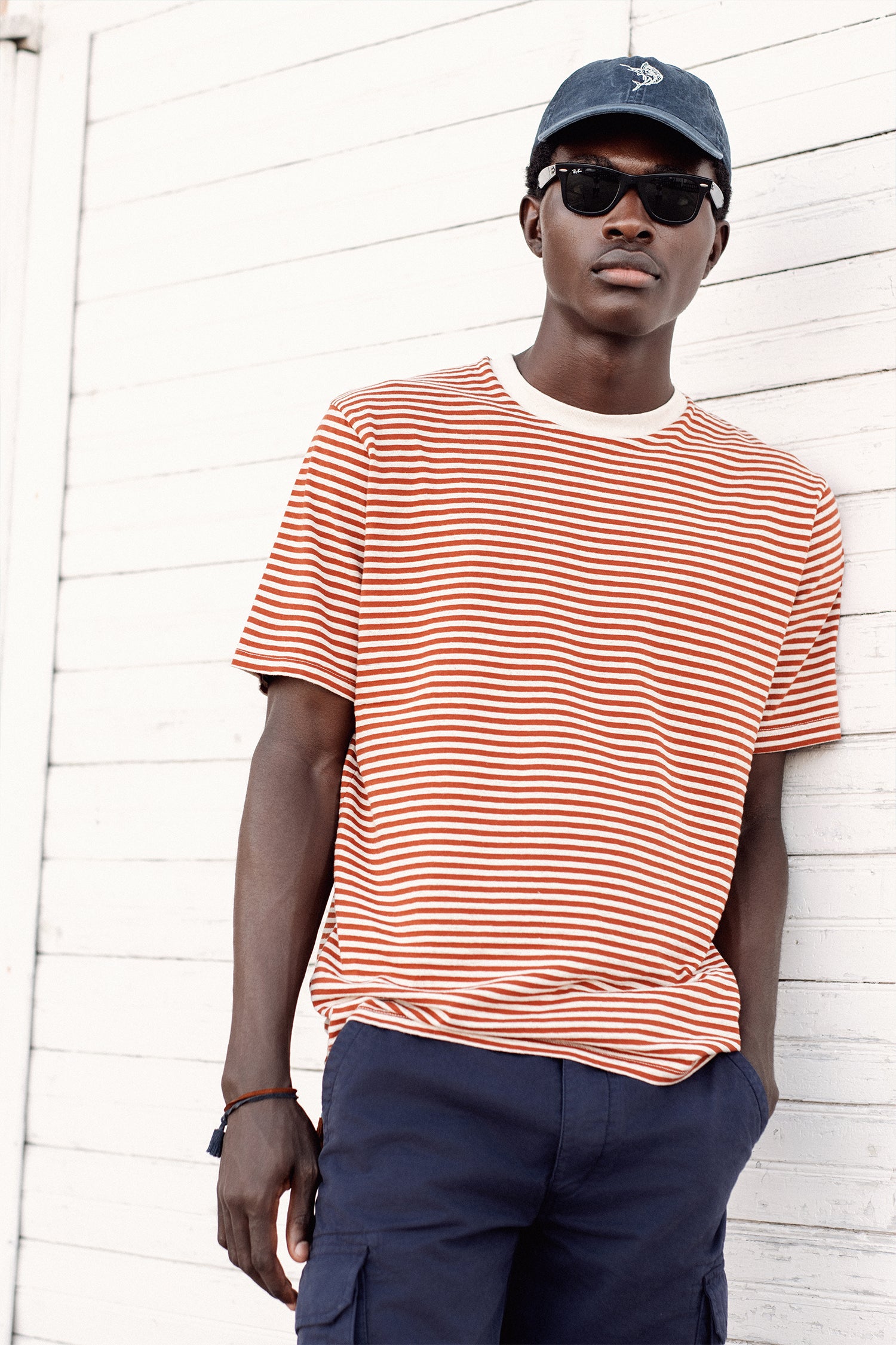 T. SHIRT STRIPE ARANCIO / BEIGE
