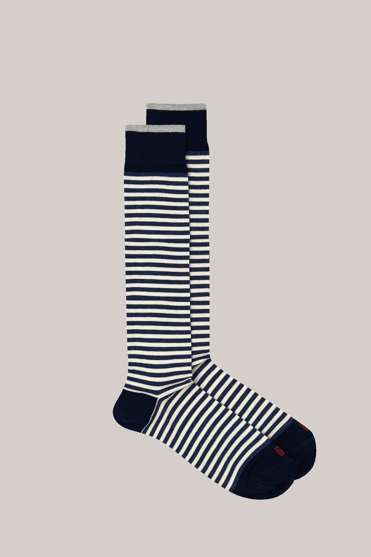 CALZE STRIPES BICOLOR BLUE JEANS / PANNA