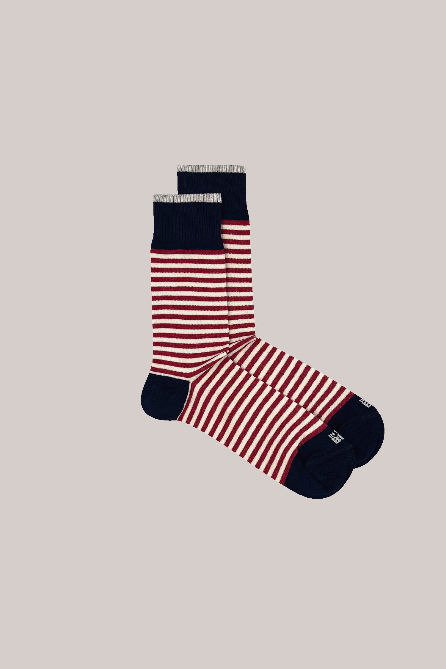 CALZE STRIPES BICOLOR SHORT ROSSO/PANNA
