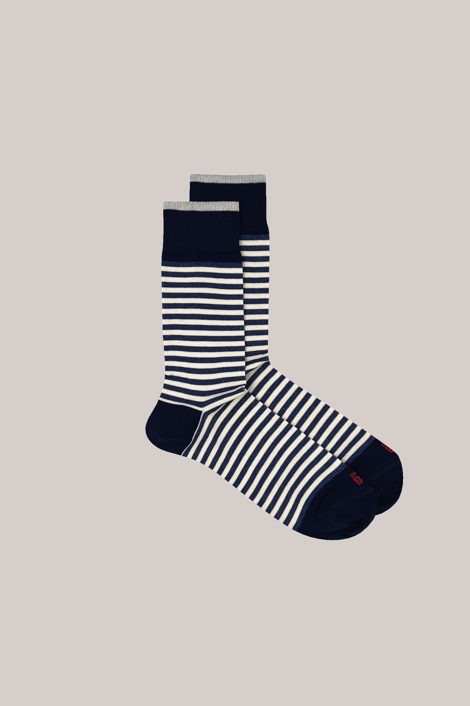 CALZE STRIPES BICOLOR SHORT BLUE JEANS / PANNA