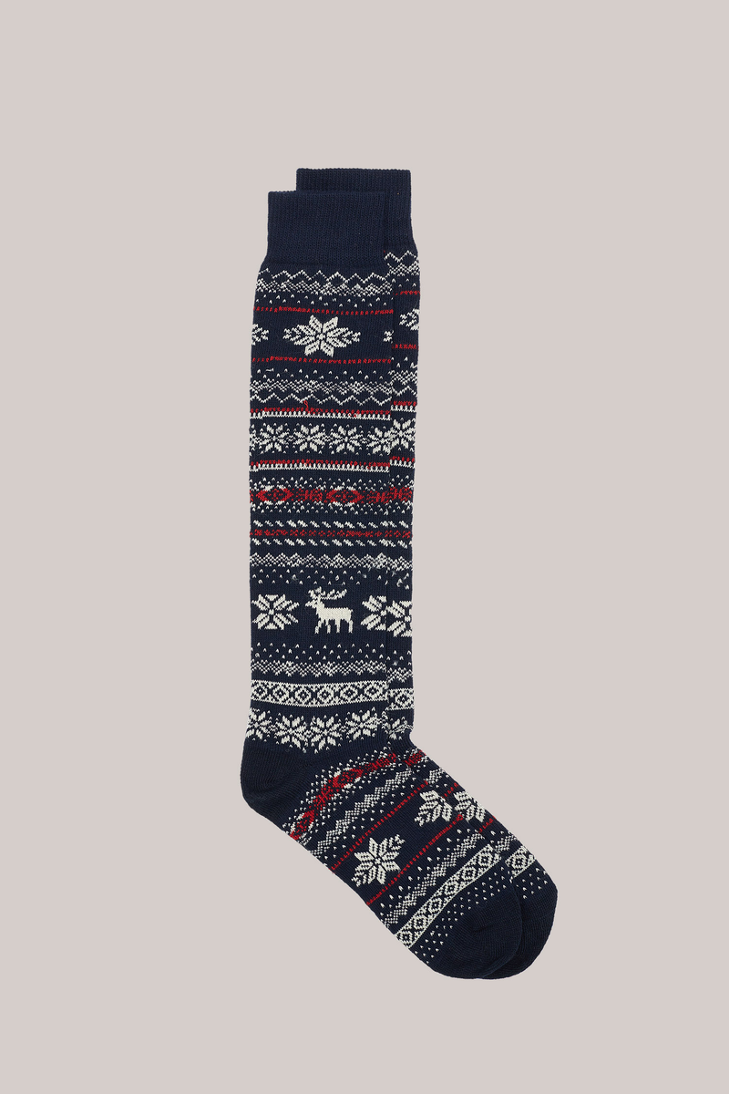 CALZE LUNGHE FANTASIA  CHRISTMAS DEER BLU