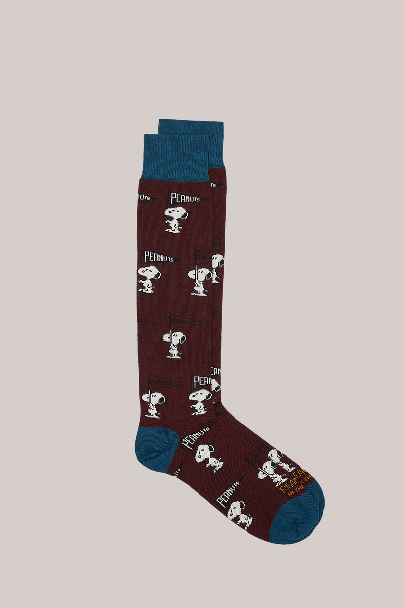 CALZE LUNGHE FANTASIA  SNOOPY FLAG BORDEAUX