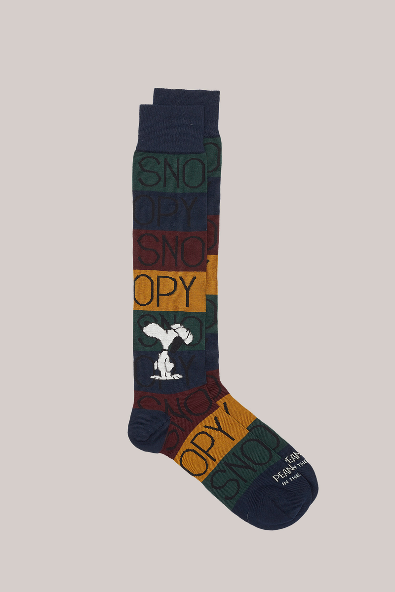 CALZE LUNGHE FANTASIA  SNOOPY ALL OVER BORDEAUX/MULTICOLOR
