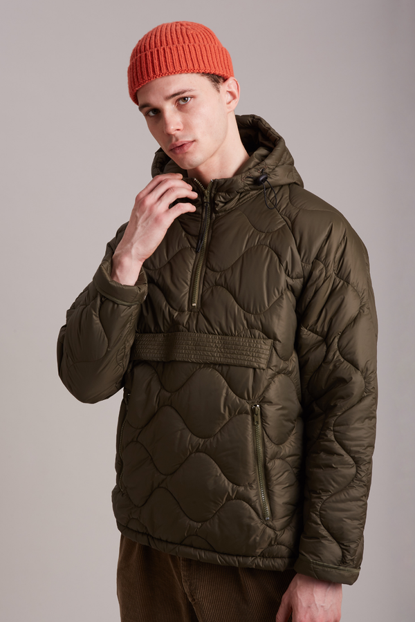 GIACCA CAPPUCCIO CHIUSA TRAPUNTA NYLON MARRONE