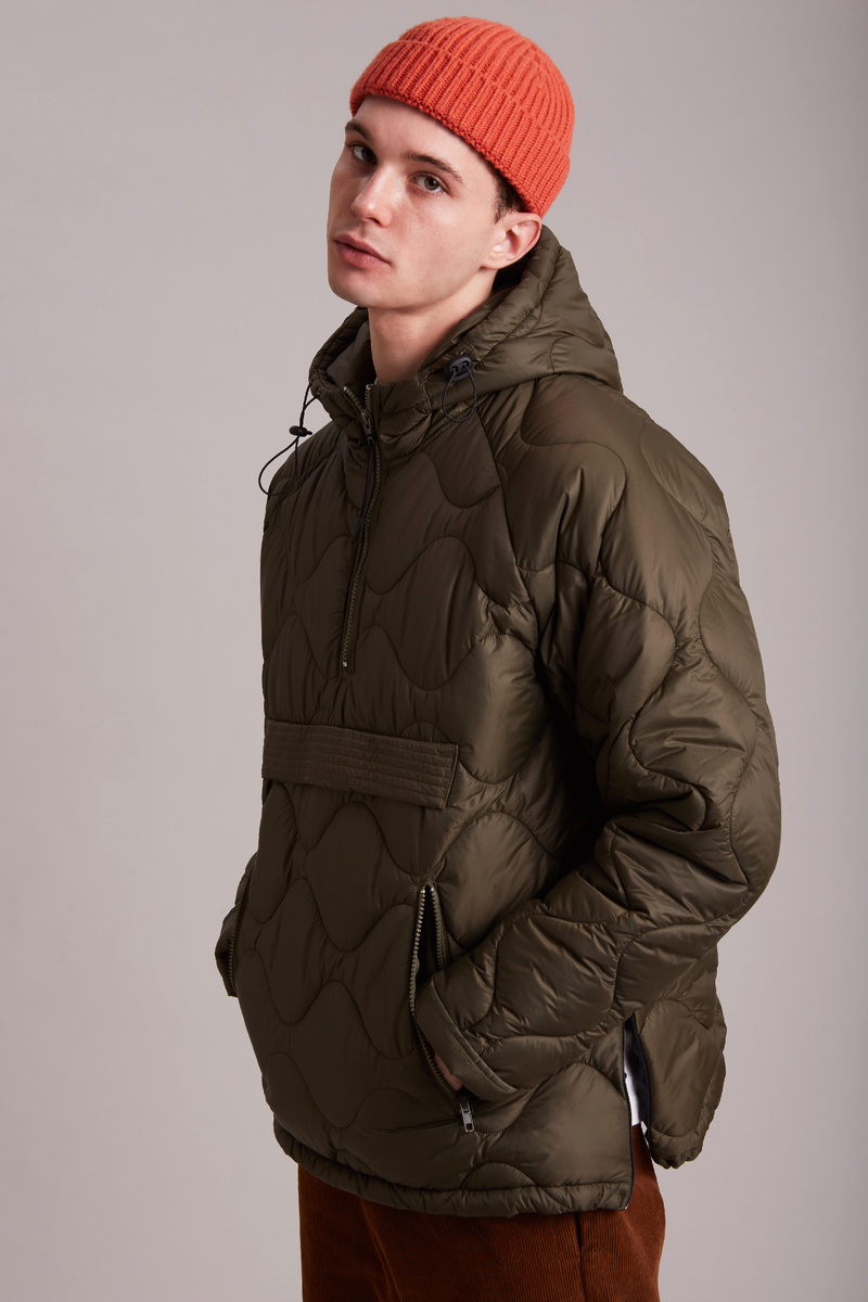 GIACCA CAPPUCCIO CHIUSA TRAPUNTA NYLON MARRONE