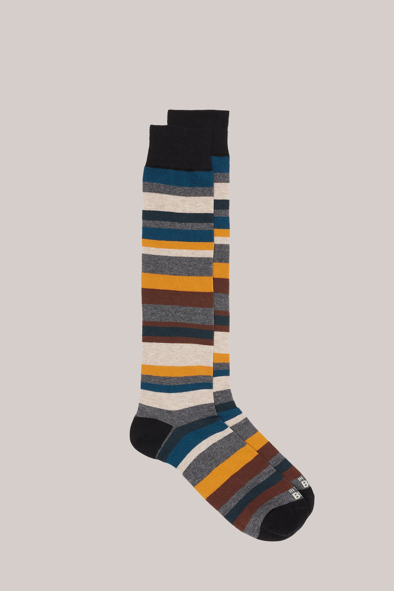 CALZE LUNGHE A RIGHE STRIPE MULTICOLOR BLU MULTICOLOR