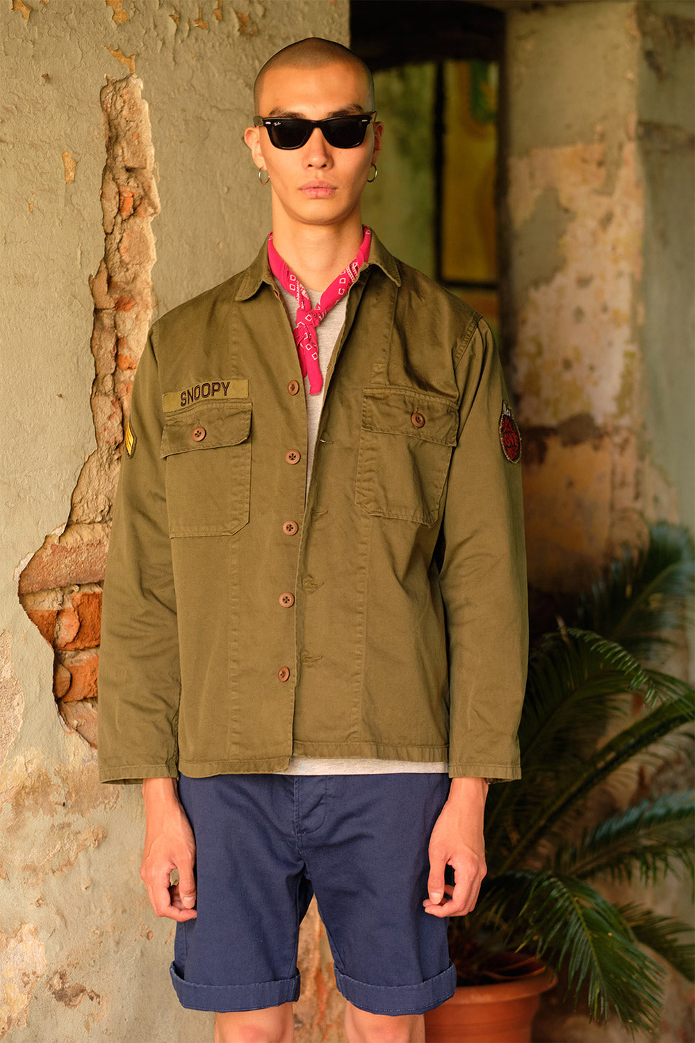 CAMICIA WOODSTOCK VERDE MILITARE